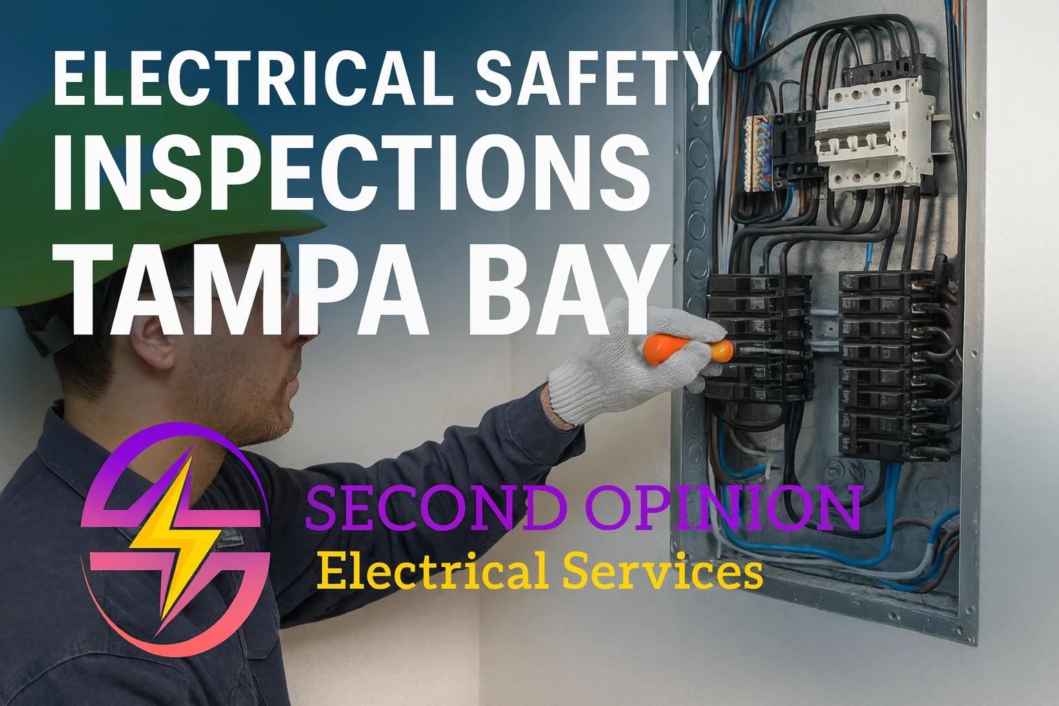 electricalsafetytampabayv2 Second Opinion Electric Second Opinion Electric technician inspecting outlets during commercial electrical safety inspection in Tampa
