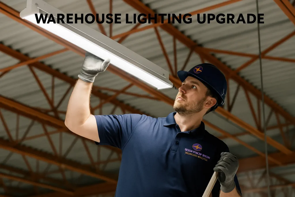 econd Opinion Electric licensed electrician upgrading warehouse LED lighting  Commercial Electrical Services Tampa